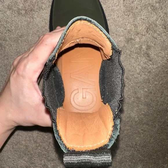 GANNI Olive Green Creepers Mid Chelsea Boots Size 6 - Picture 10 of 13